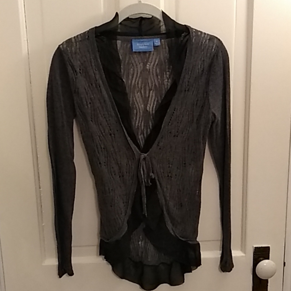 NWOT XS Simply Vera Vera Wang Tie front Cardigan